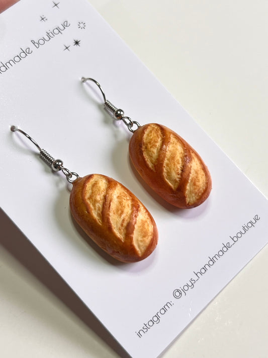 Sourdough Bread Loaf Earrings | Handmade from polymer clay