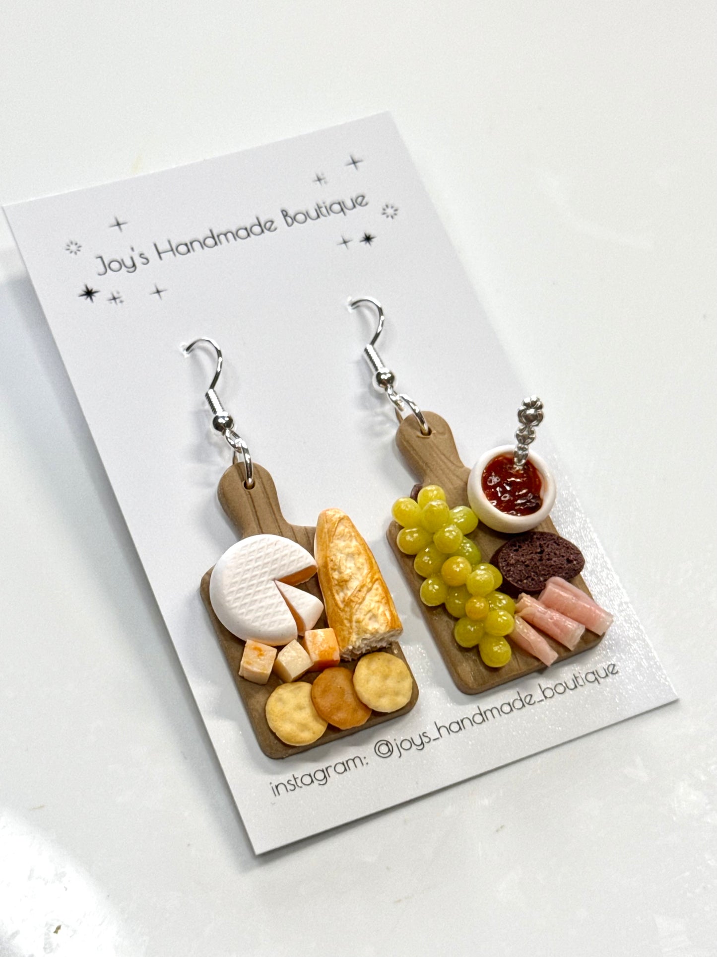 * Cheeseboard Earrings (Design 24) | Handmade from Polymer Clay