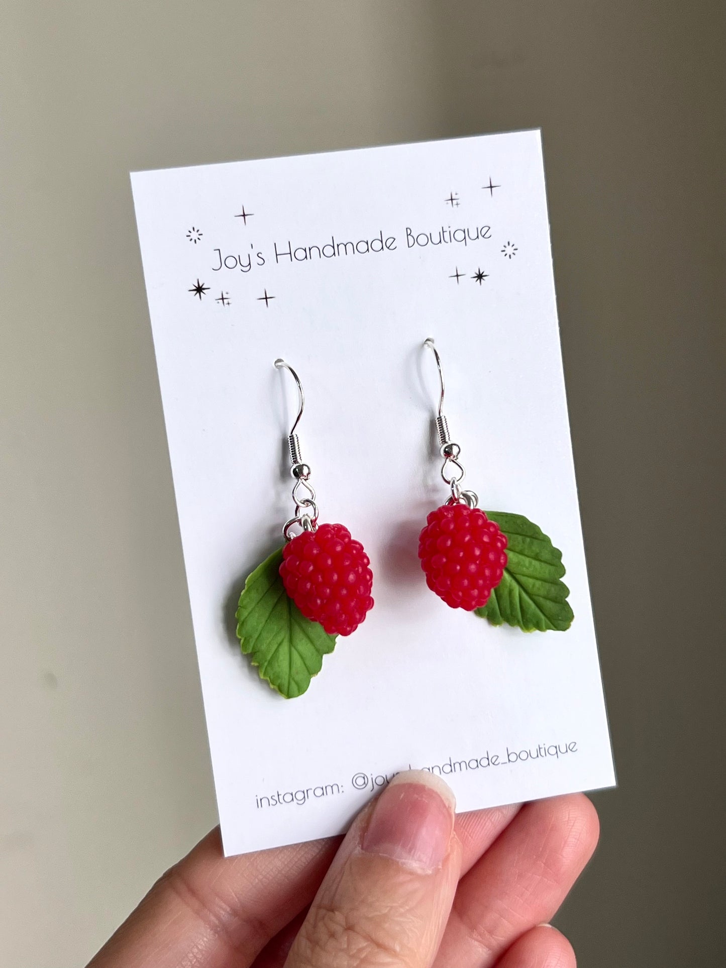 Wild Raspberry Earrings | Handmade from polymer clay