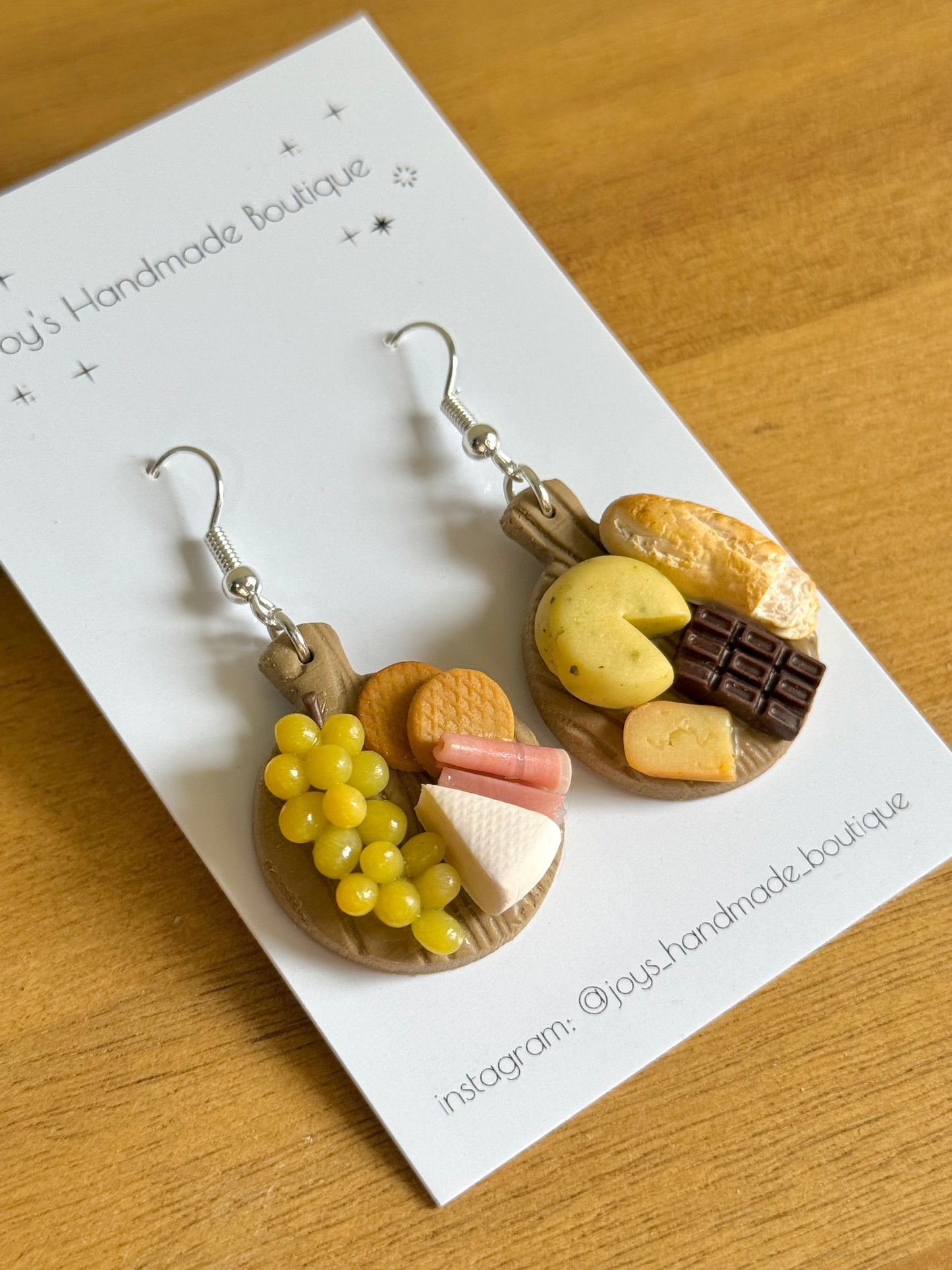 Cheeseboard Earrings (Design 34) | Handmade from polymer clay