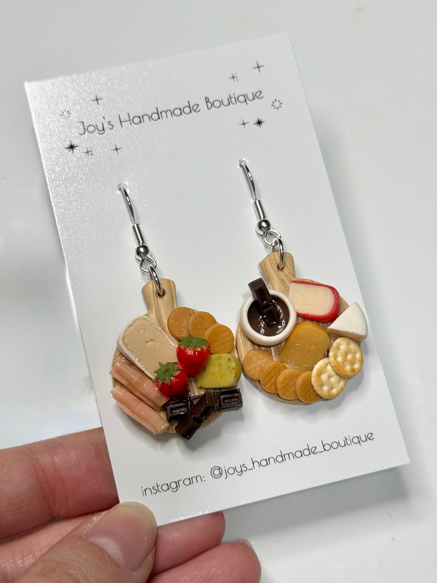 * Cheeseboard Earrings (Design 25) | Handmade from Polymer Clay