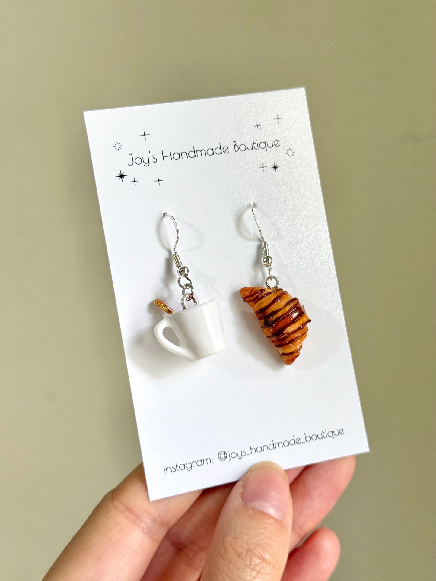 Chocolate Croissant and Coffee | Handmade from polymer clay