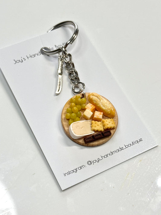Cheeseboard keychain (design 3) | Handmade from polymer clay