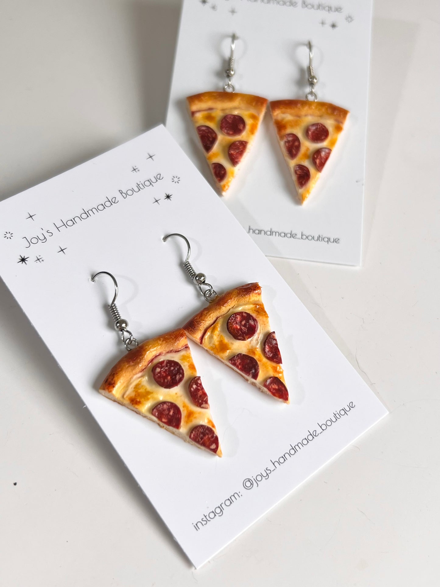 Pizza Slice Earrings |Handmade from polymer clay