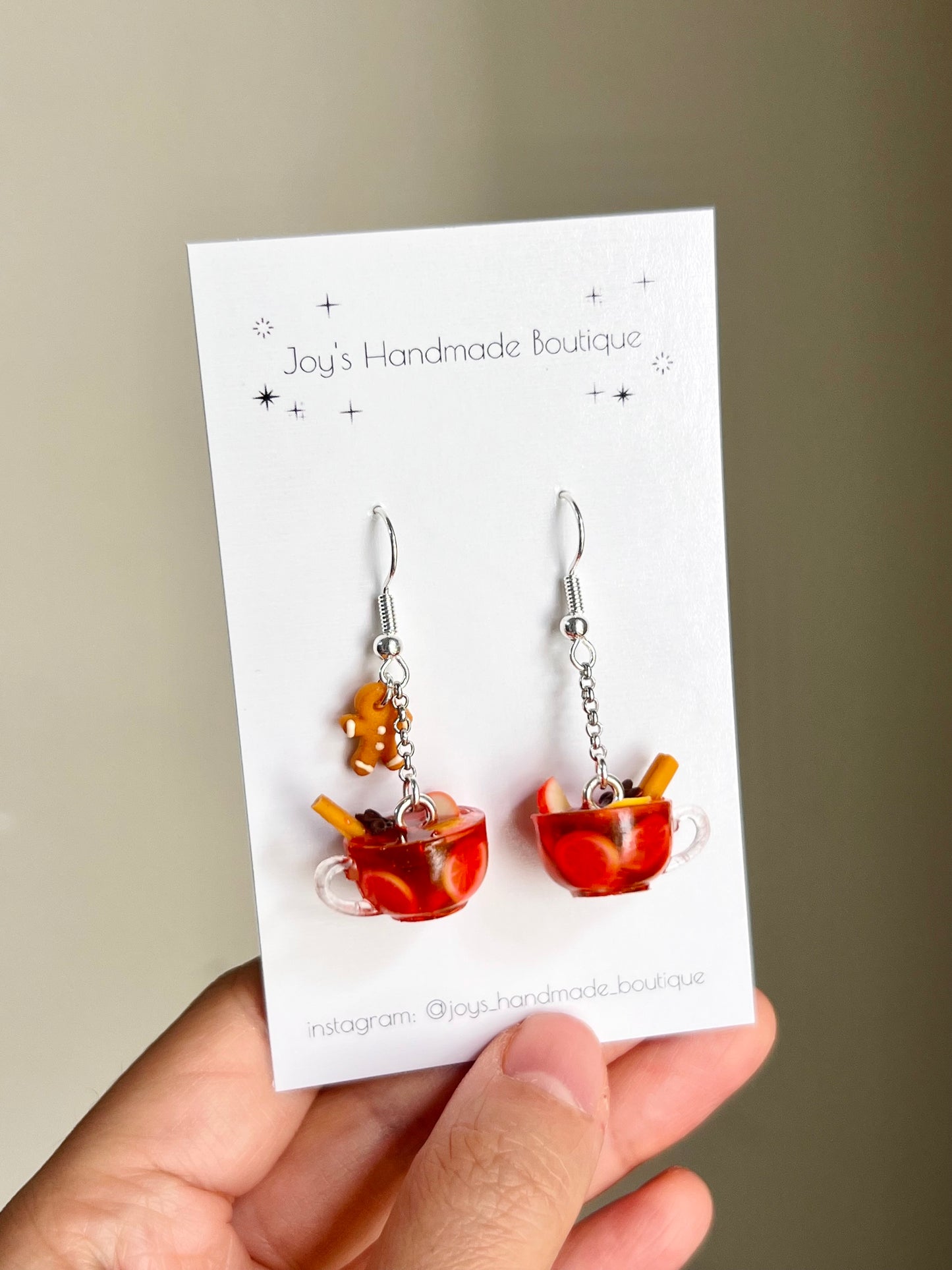 Mulled Wine Earrings  |Handmade from Polymer Clay and resin