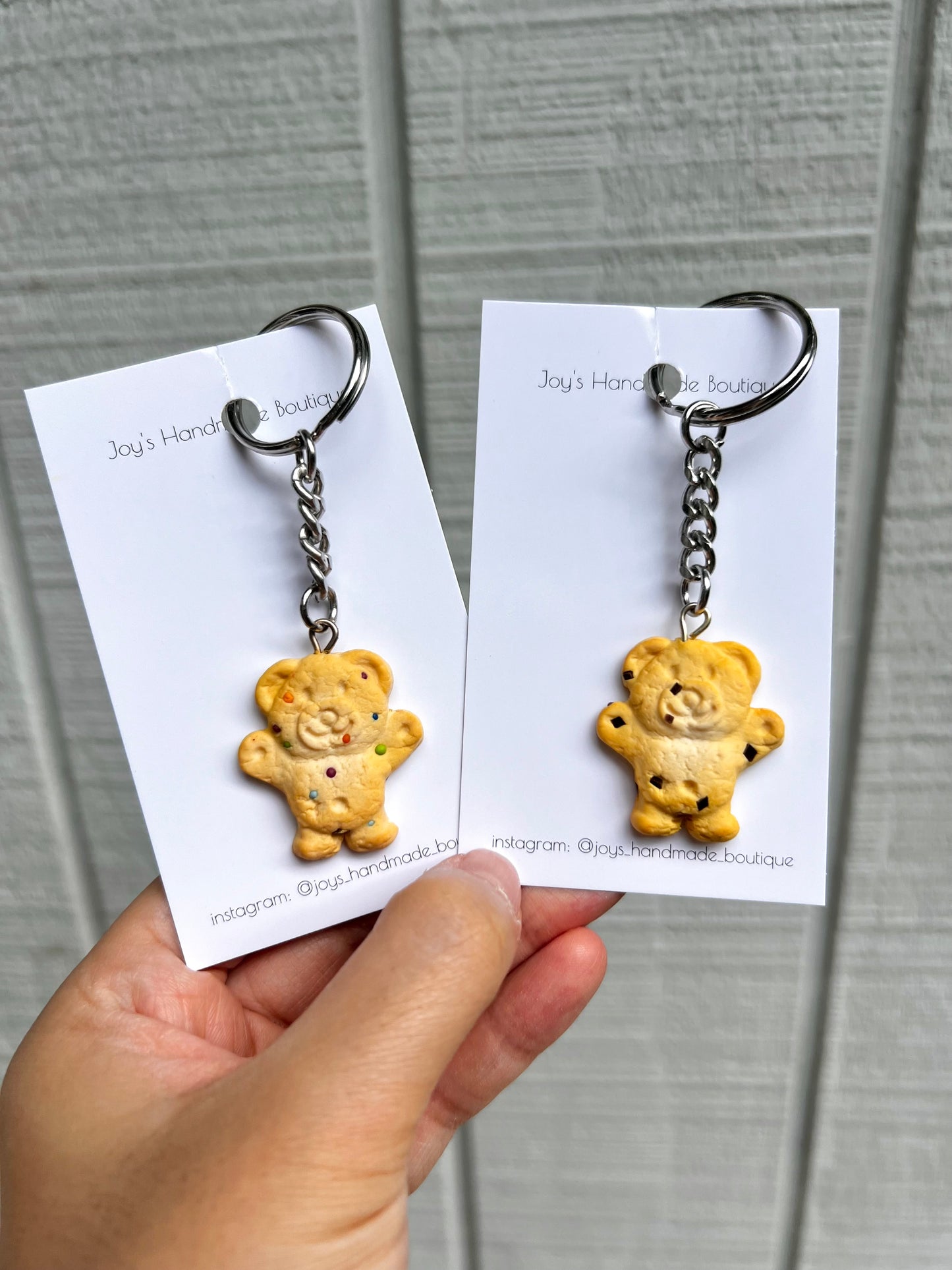 Teddy Biscuit Keychain | Handmade from polymer clay