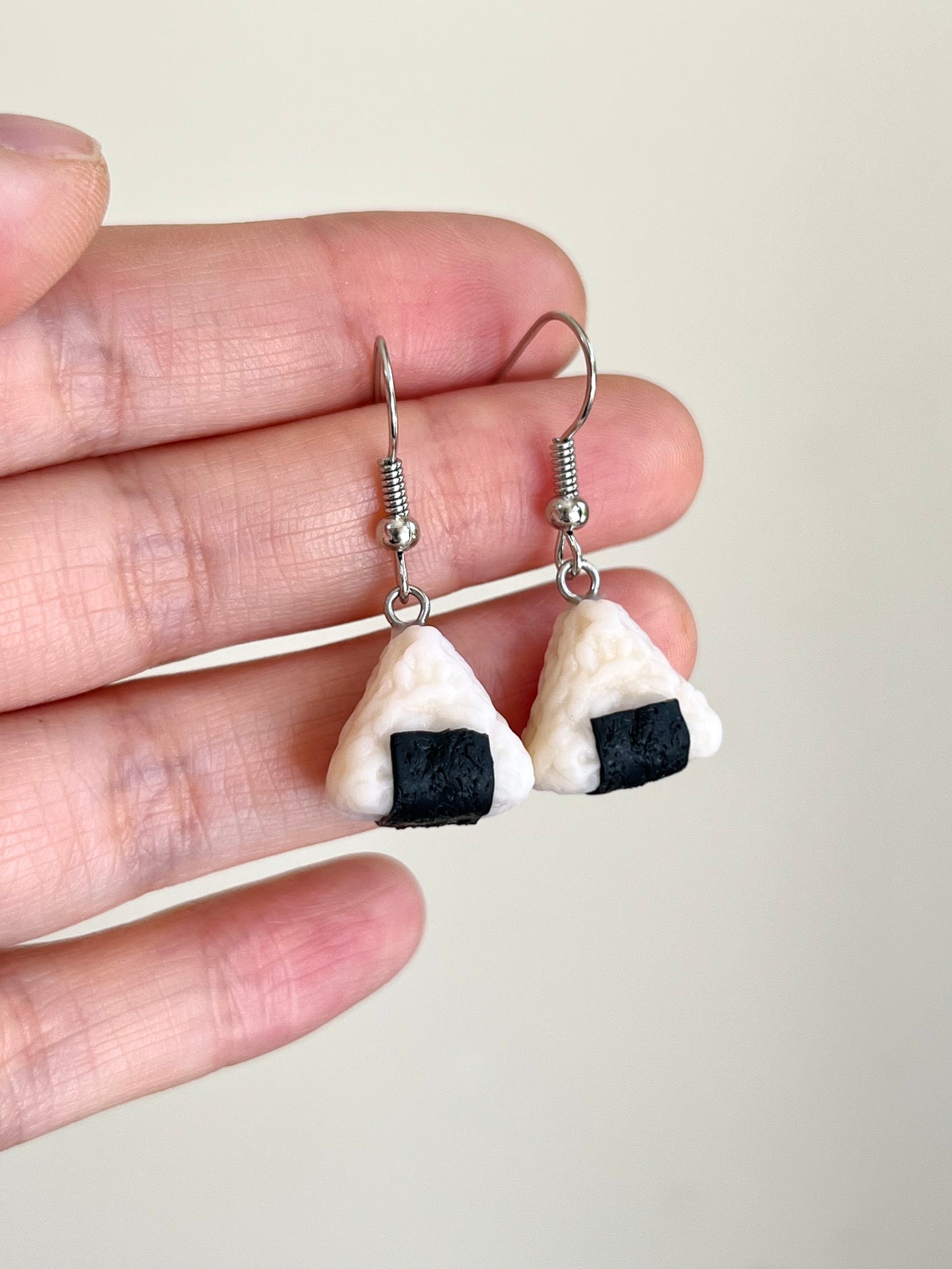 Onigiri Earrings ( Rice Ball) | Handmade from polymer clay