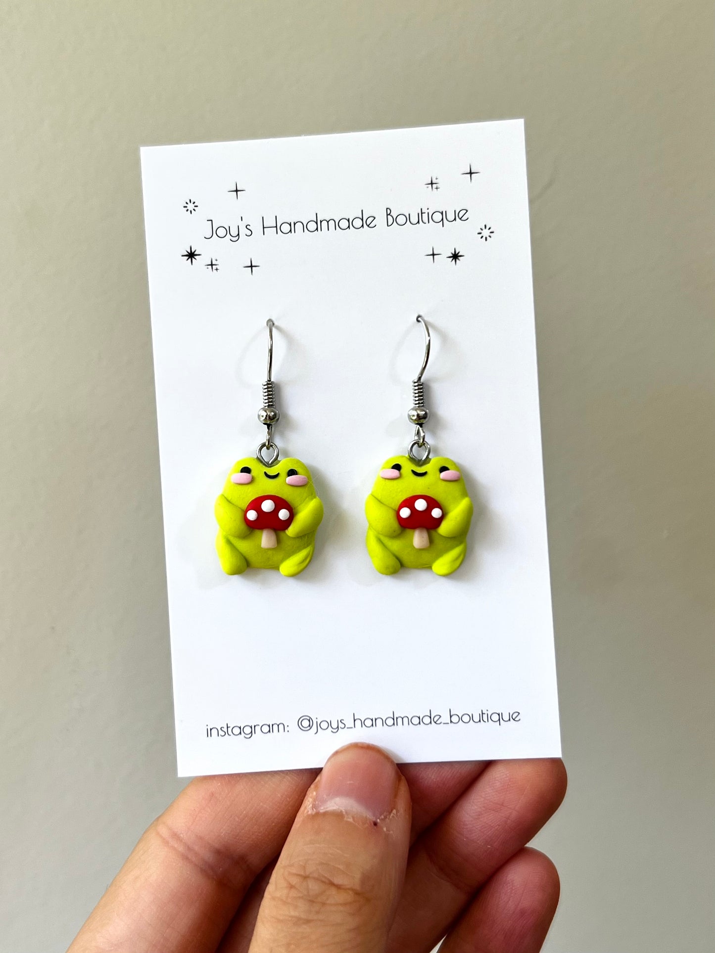 Mushroom Froggo Earrings | Handmade from Polymer Clay