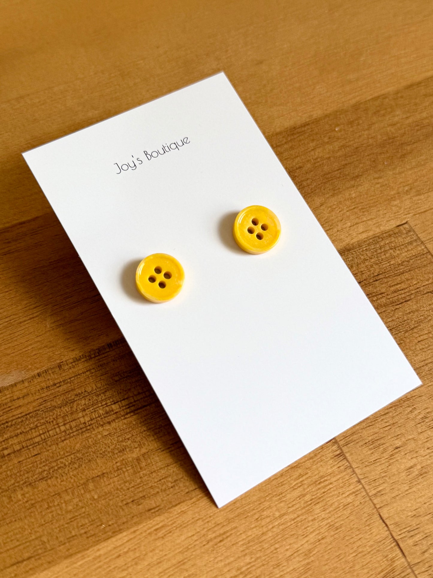 Button Stud Earrings (6 designs) - Handmade from polymer clay