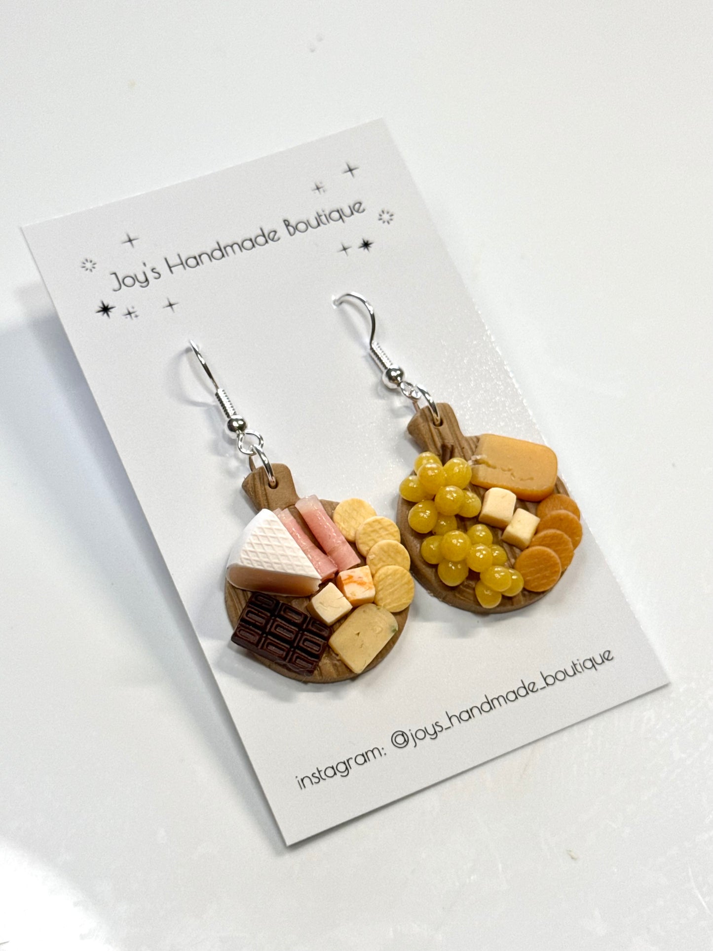 * Cheeseboard earrings (Design 5) - Handmade from polymer clay