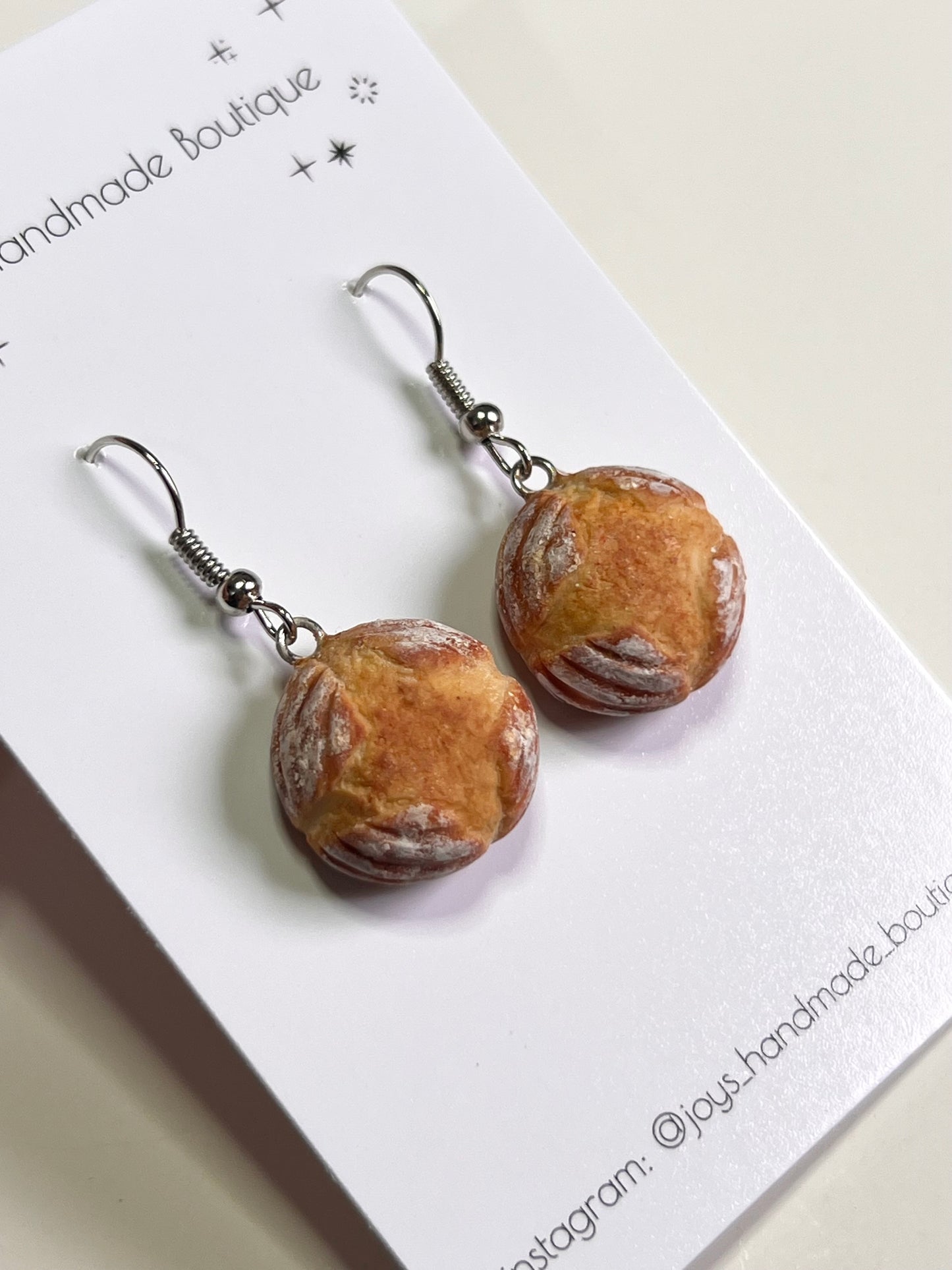 Sourdough Bread Loaf Earrings | Handmade from polymer clay