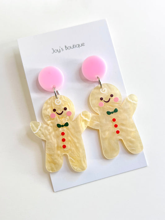 Large Gingerbread Dangly Earrings (Acrylic)