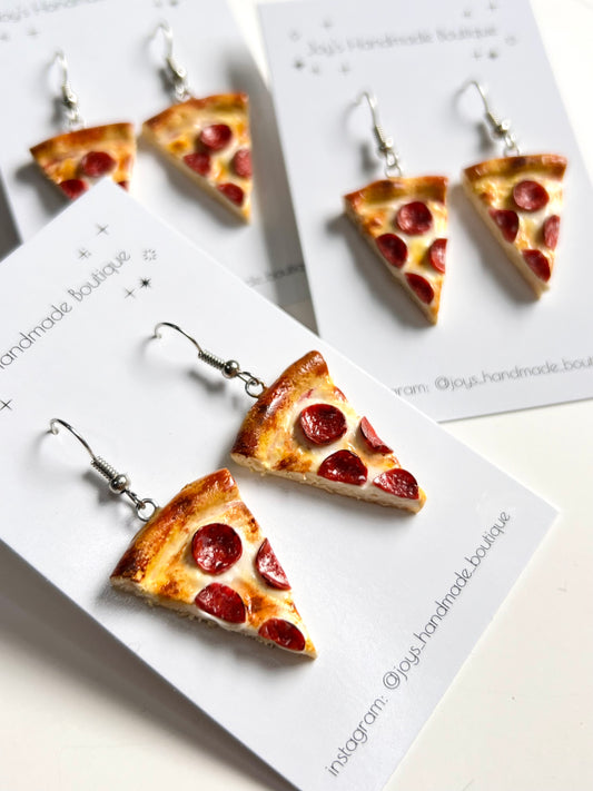 Pizza Slice Earrings |Handmade from polymer clay