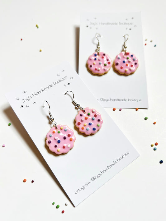 Hundreds and Thousands Biscuit Earrings | Handmade from Polymer Clay