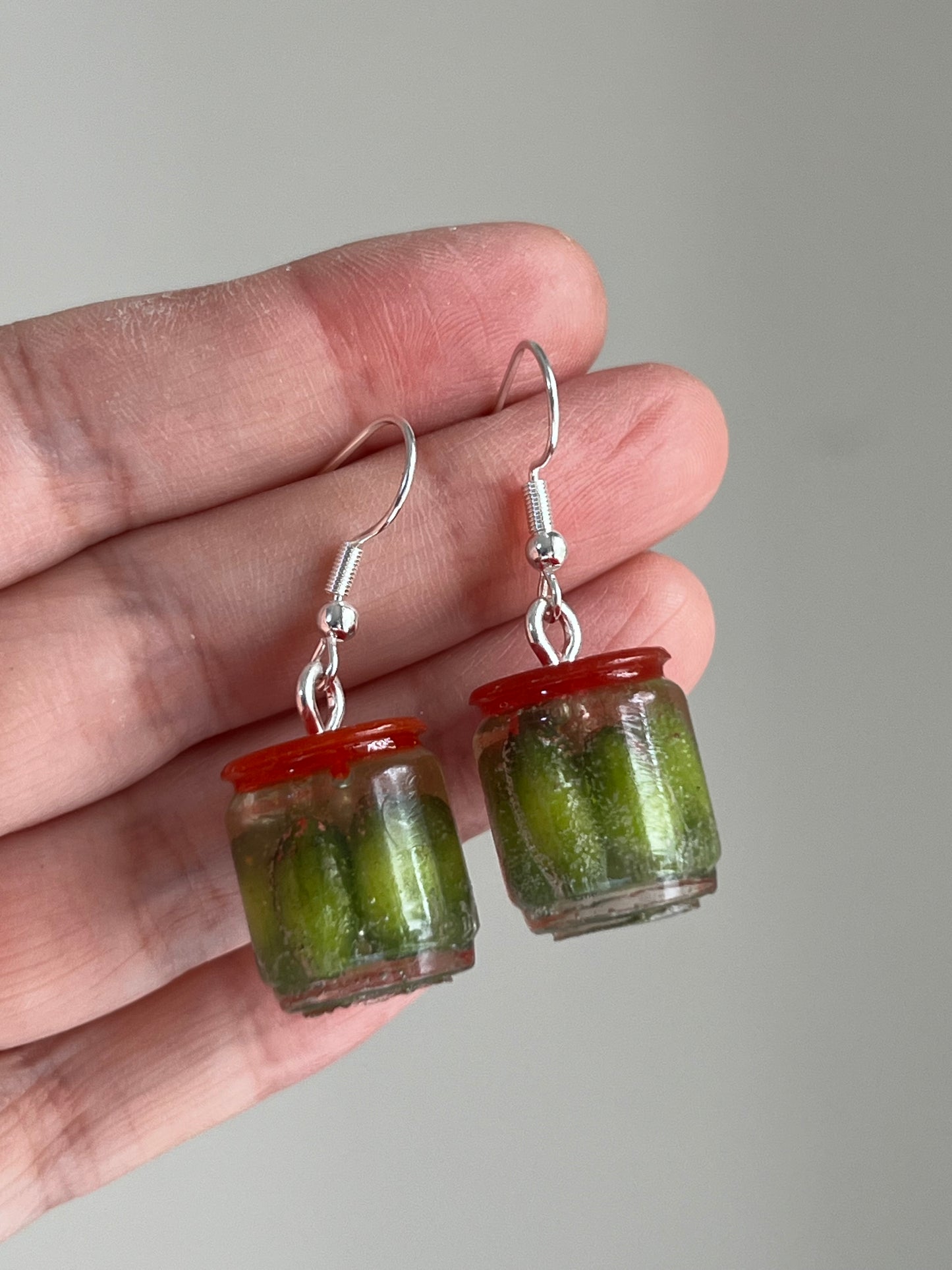 SECONDS/MISTAKES/BUBBLY Pickle Jar Earrings/Keychains | Handmade