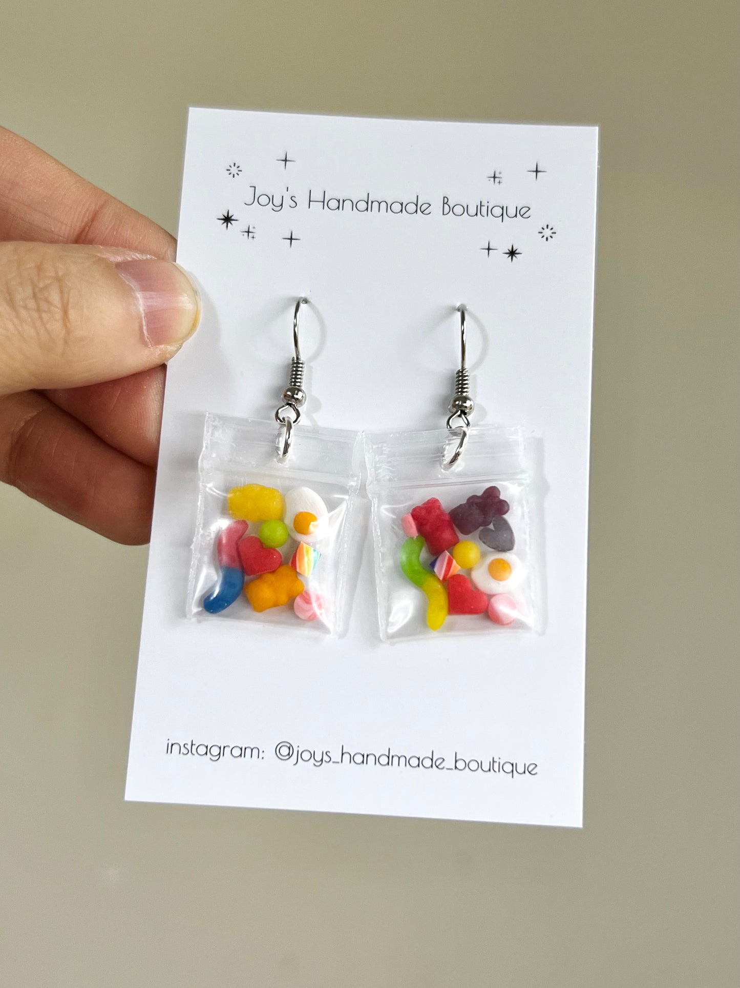 Candy bag earrings | Handmade from polymer clay