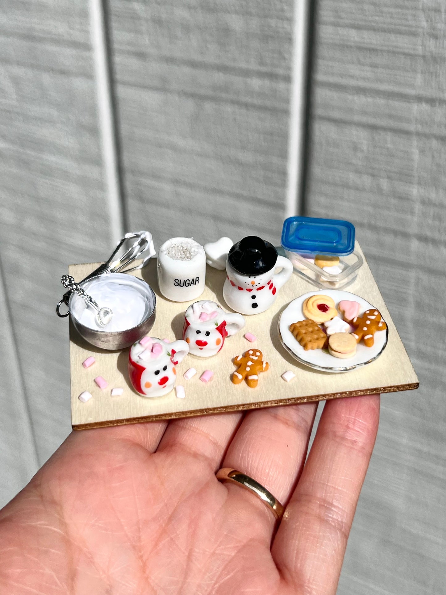 Christmas Hot Cocoa and Cookie Board (miniature) | Handmade from polymer clay