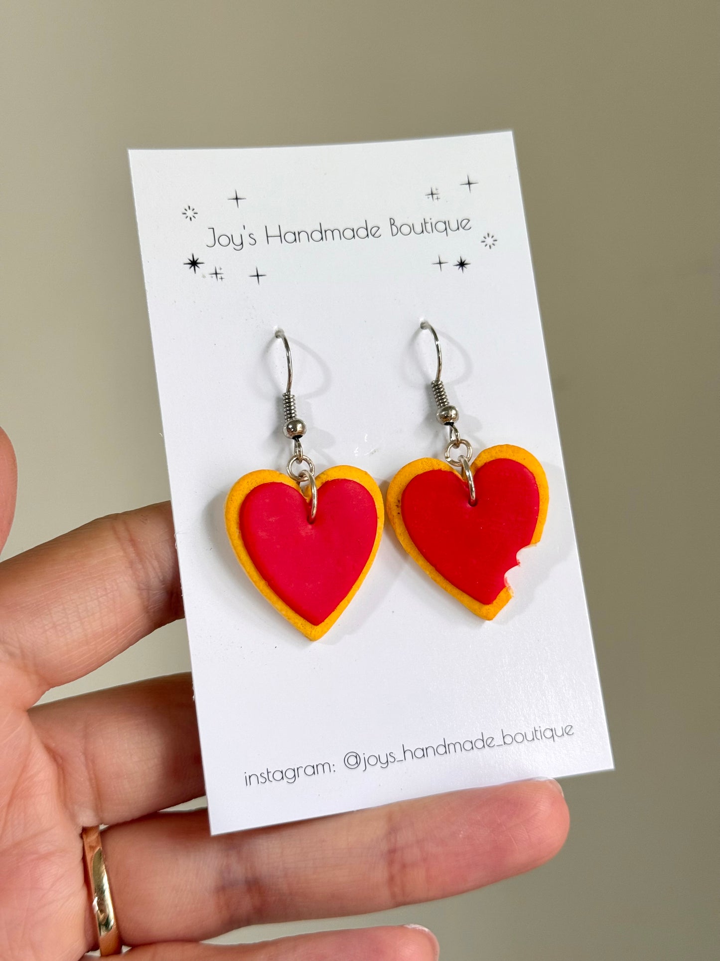 Red Fondant Sugar Cookie Earrings  |Handmade from Polymer Clay and