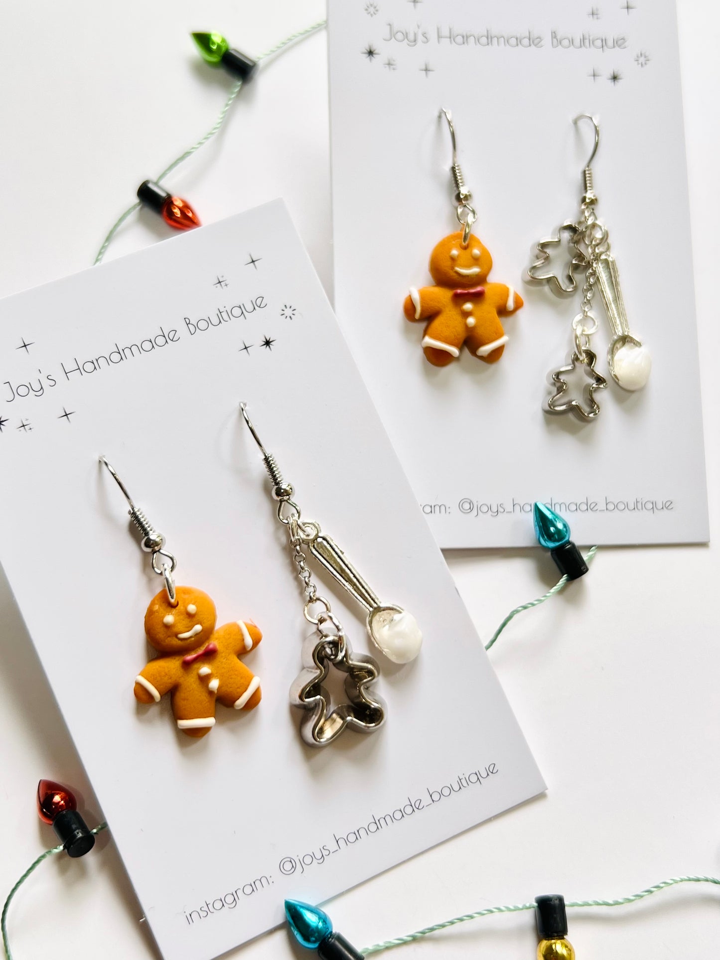 Gingerbread Man and Cutter Earrings | Handmade from polymer clay