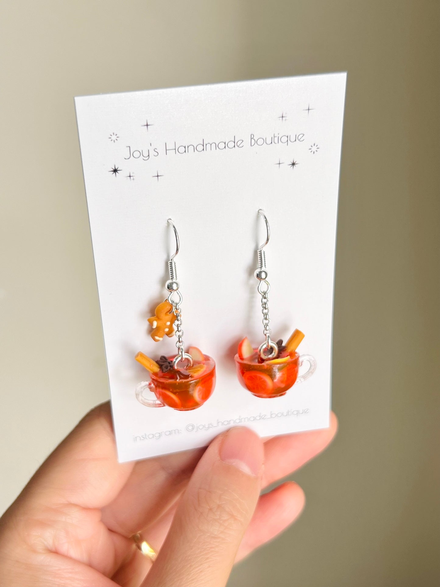 Mulled Wine Earrings  |Handmade from Polymer Clay and resin