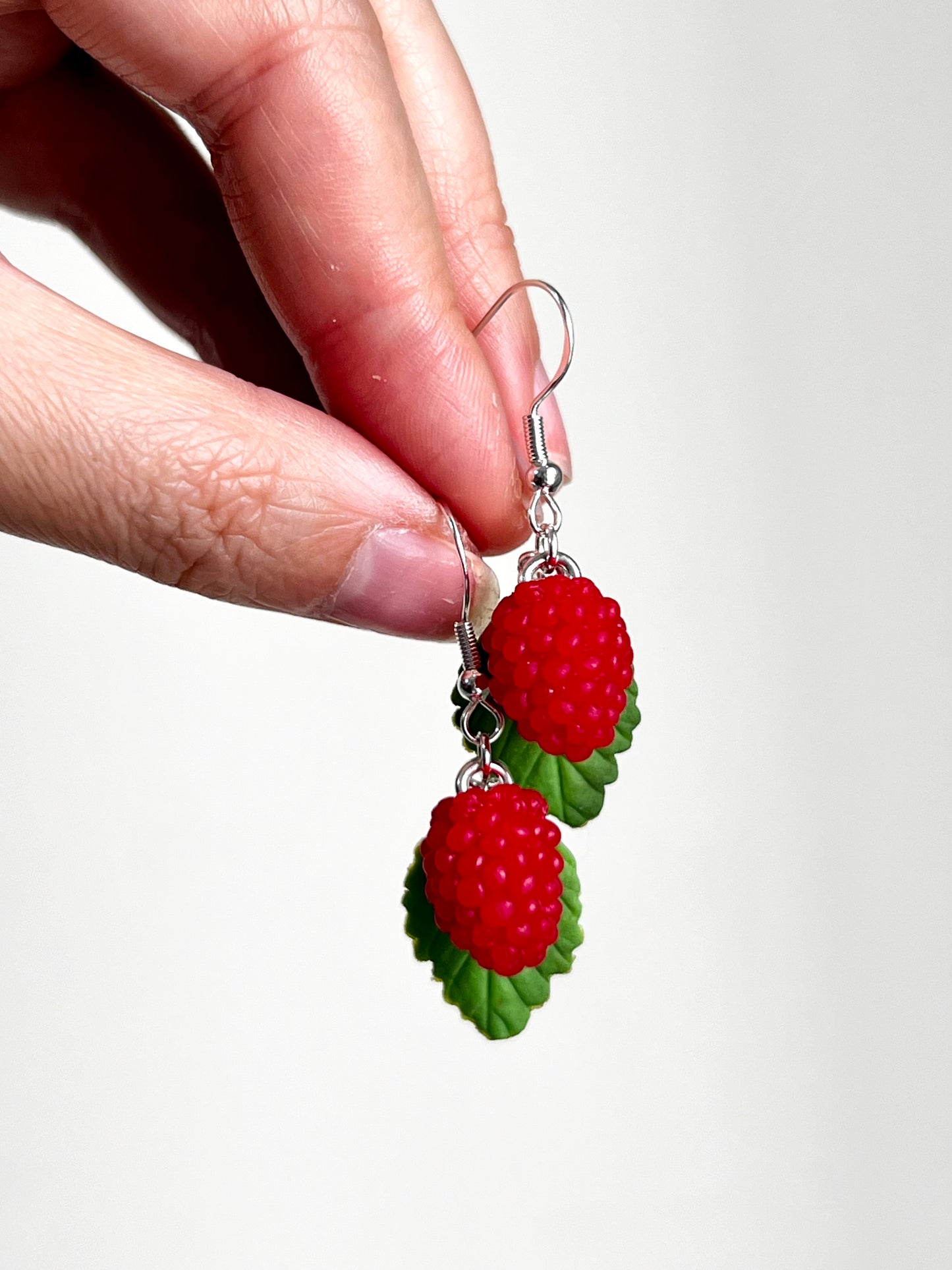 Wild Raspberry Earrings | Handmade from polymer clay