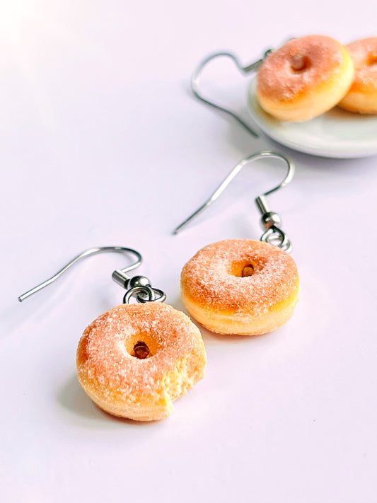 Sugared Doughnut Earrings | Handmade from polymer clay