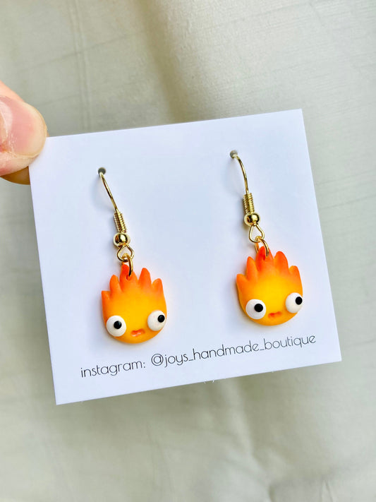 Calcifer inspired earrings