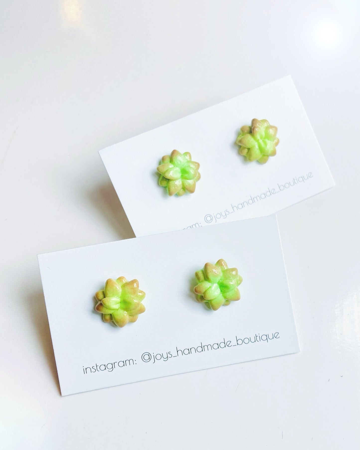 Succulent Stud Earrings | Handmade from Polymer Clay