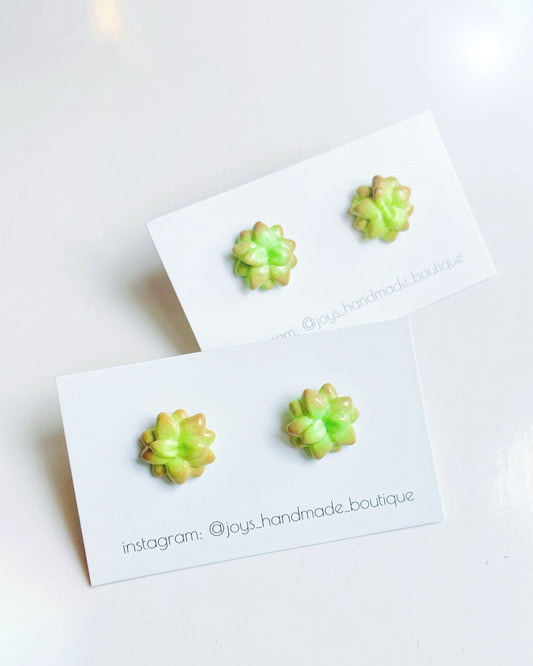 Succulent Stud Earrings | Handmade from Polymer Clay