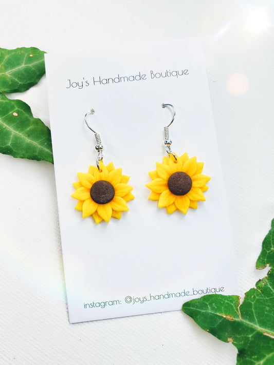 Sunflower Earrings | Handmade from polymer clay