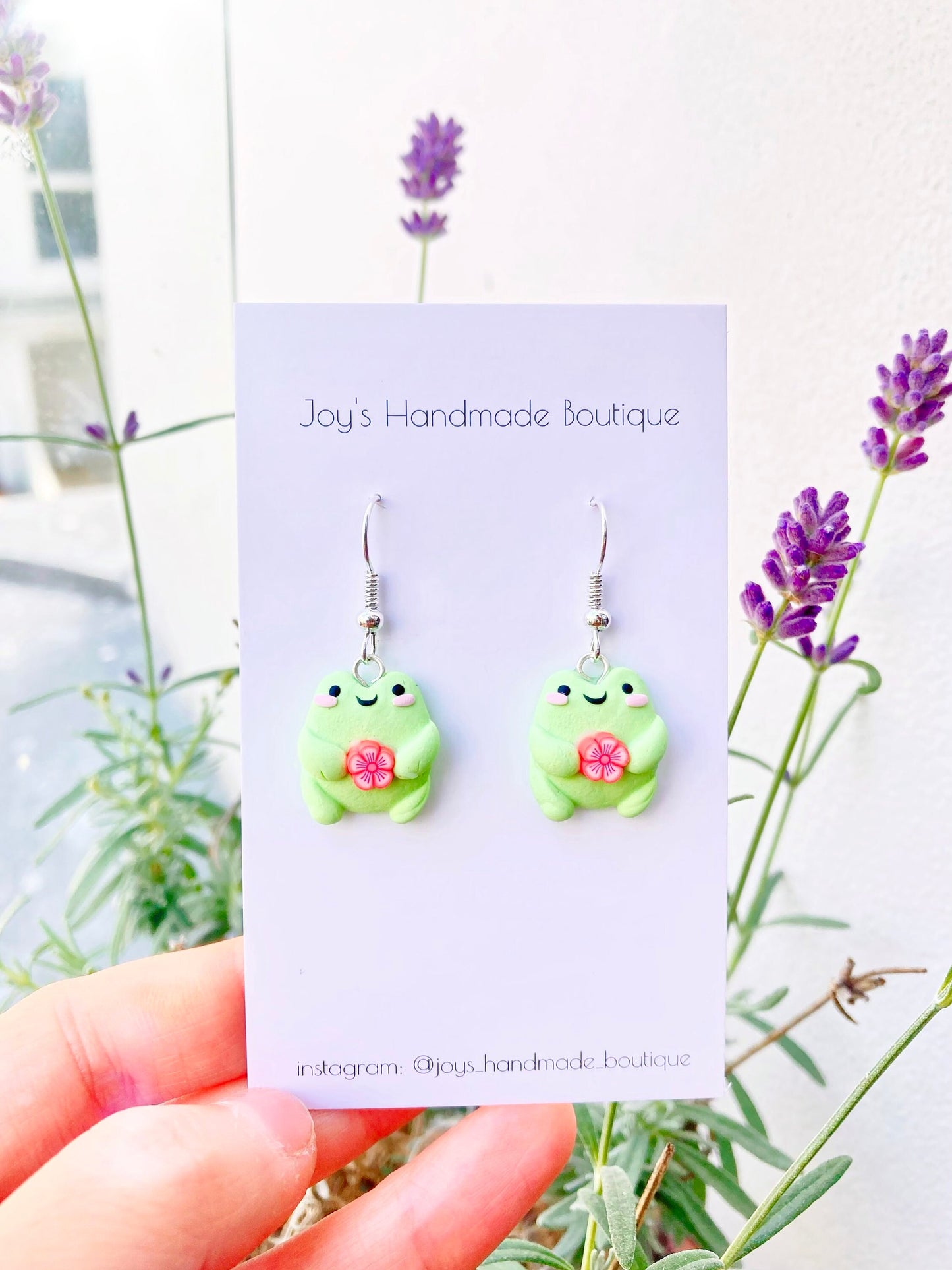 Sakura Froggo Earrings | Handmade with polymer clay