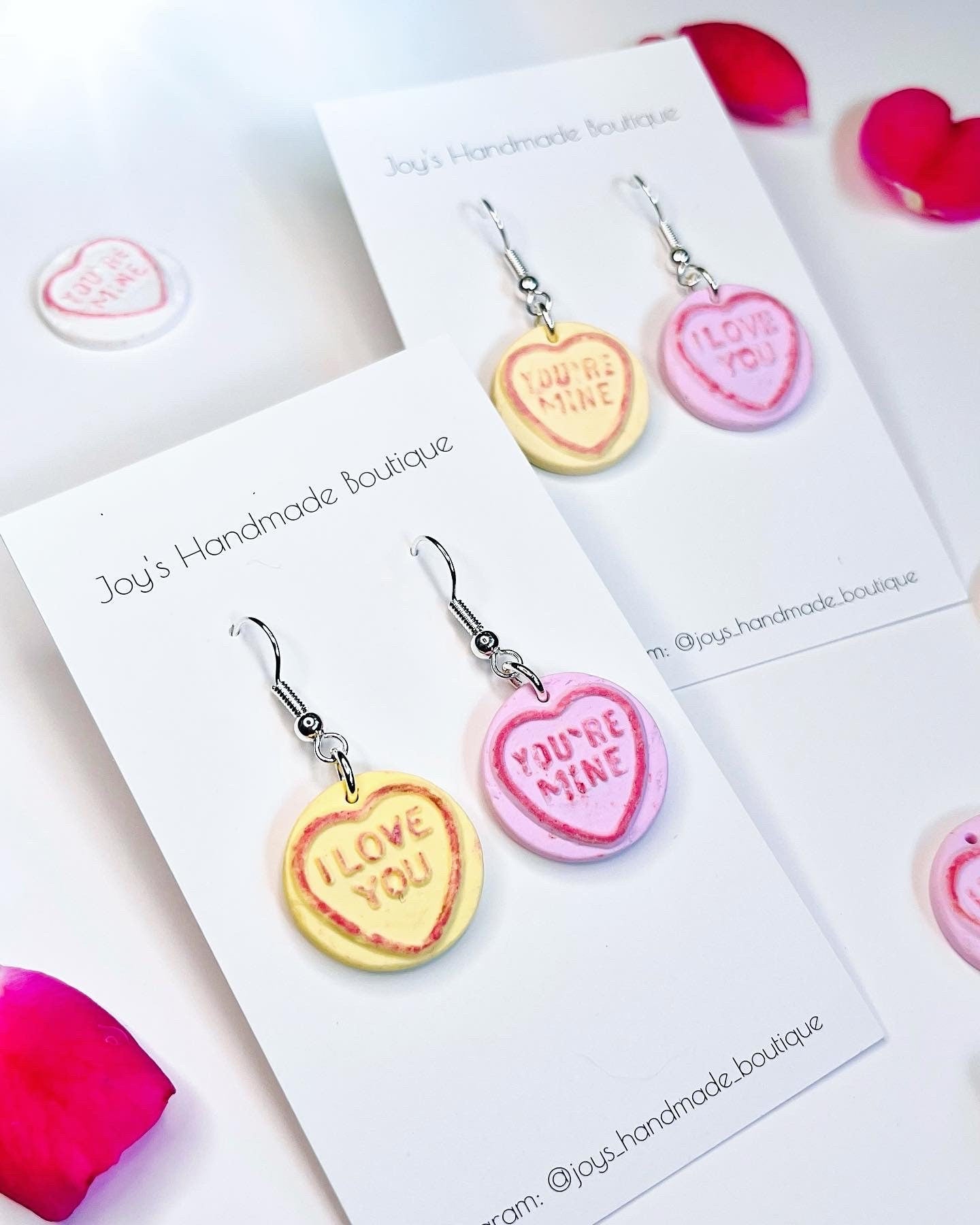 Love Heart Candy Earrings | Handmade from polymer clay