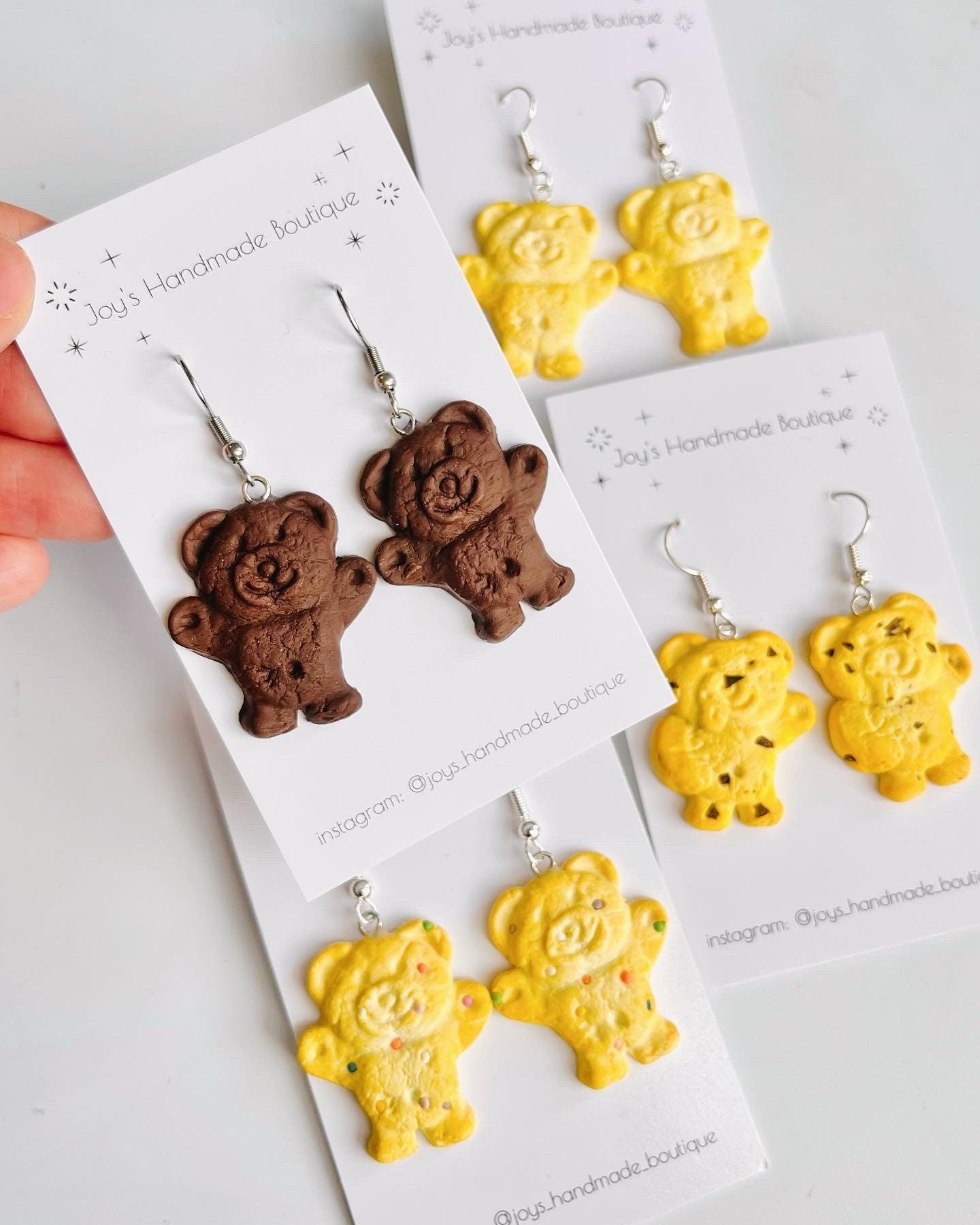 Teddy Biscuit Earrings | Handmade from Polymer Clay