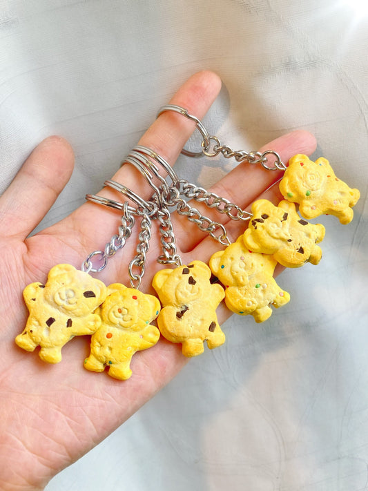 Teddy Biscuit Keychain | Handmade from polymer clay