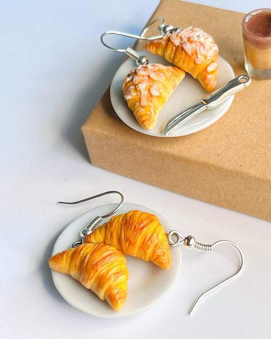 Croissant Earrings  | Handmade from polymer clay