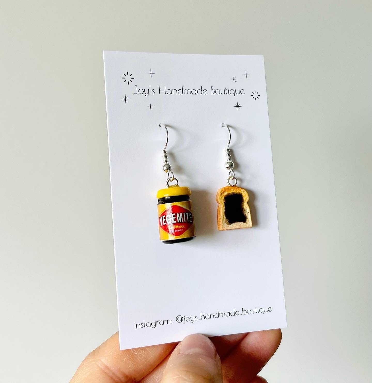 Marmite/Vegemite on toast Earrings | Handmade from polymer clay