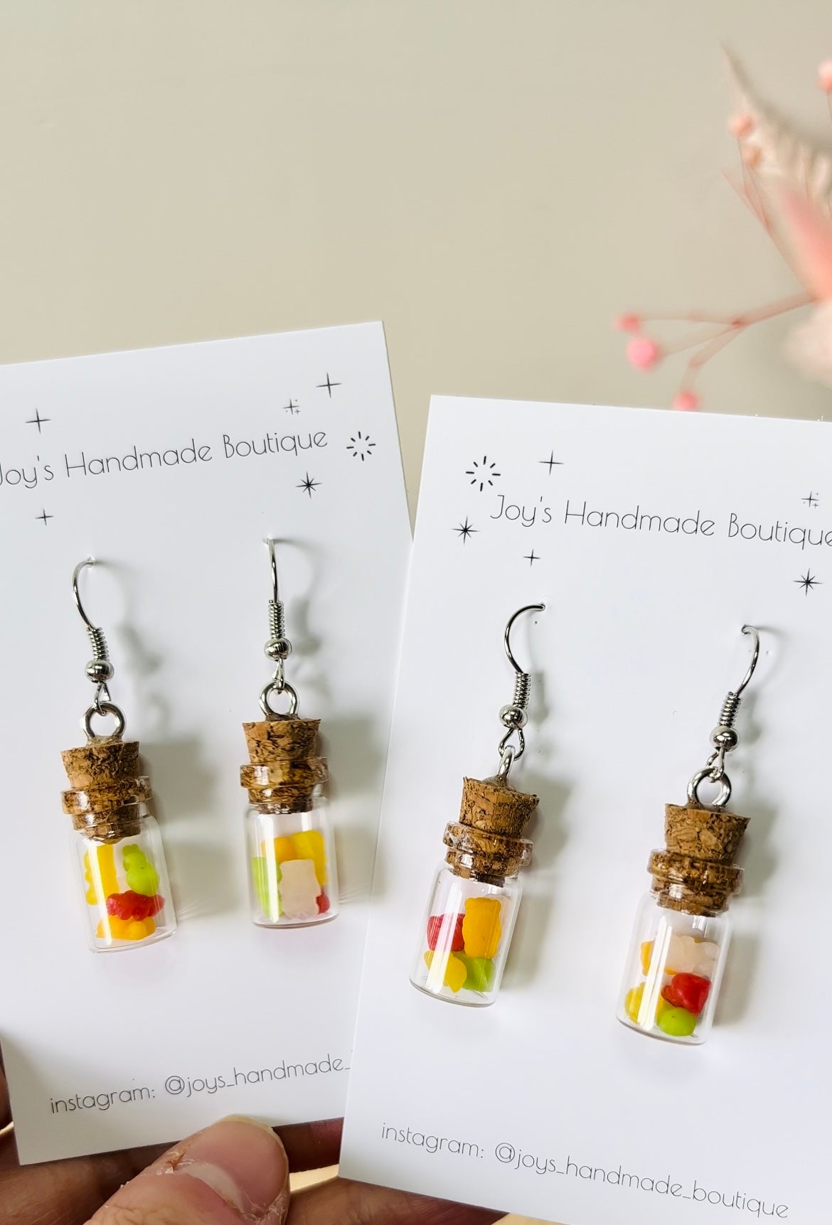 Gummy bear jar Earrings | Handmade from polymer clay